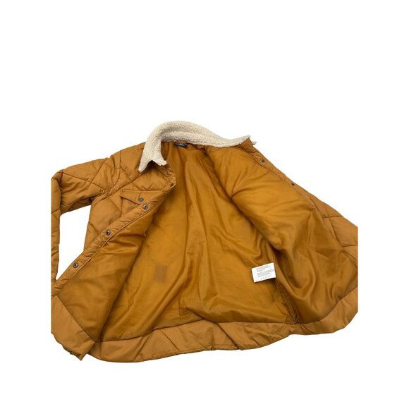 Womens HFX Quilted Jacket W/ Sherpa Collar Medium M Mustard Yellow Polyester - Picture 6 of 7